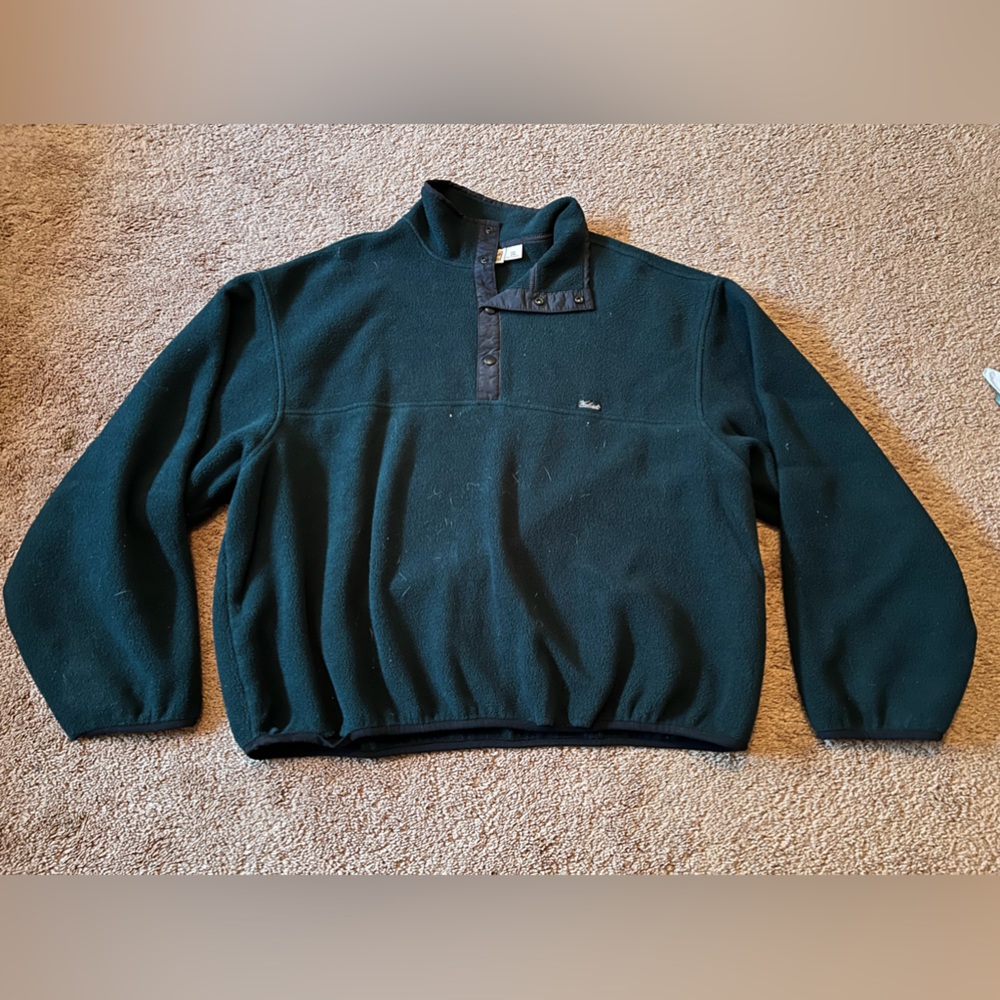 Vintage Woolrich Polartec Snap-T Green Men’s Fleece Pullover Sweater Jacket